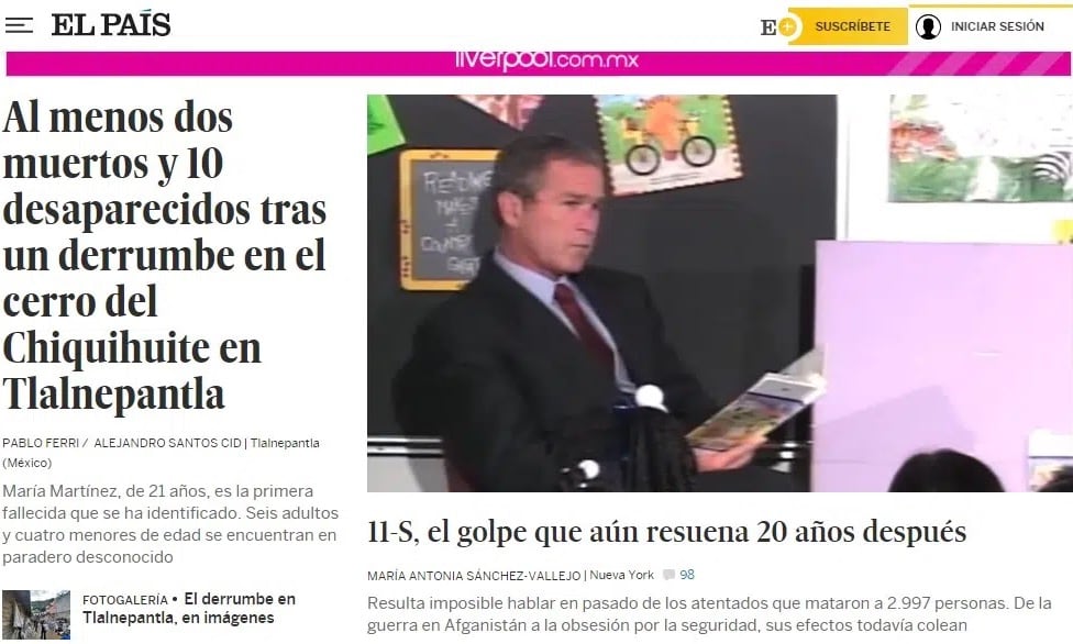 Diario El País informa sobre el desgajamiento en el Cerro del Chiquihuite