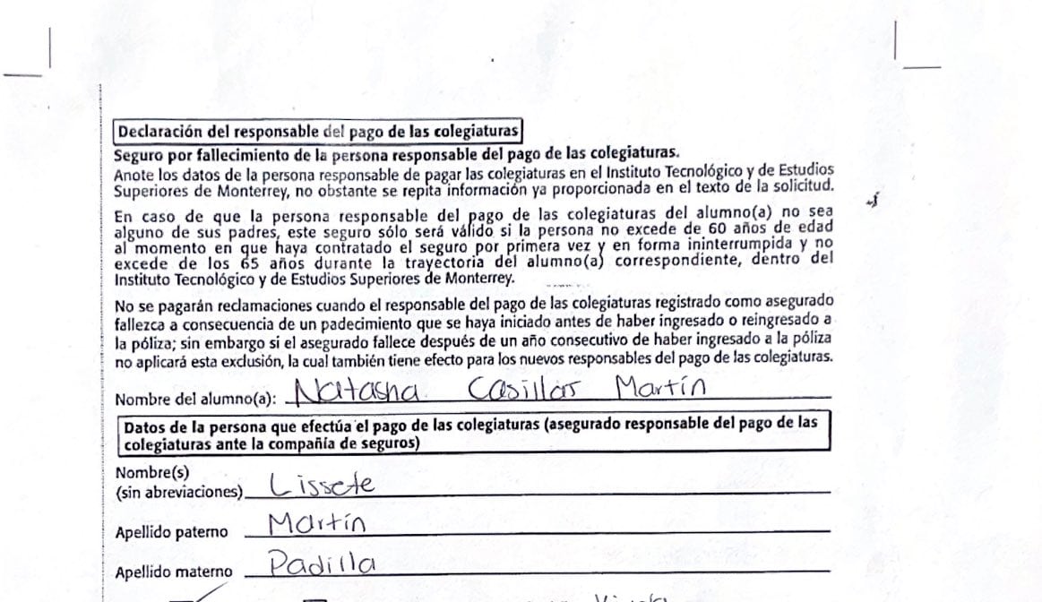 Tec de Monterrey no le quiere hacer válido un seguro a estudiante que se quedó huérfana
