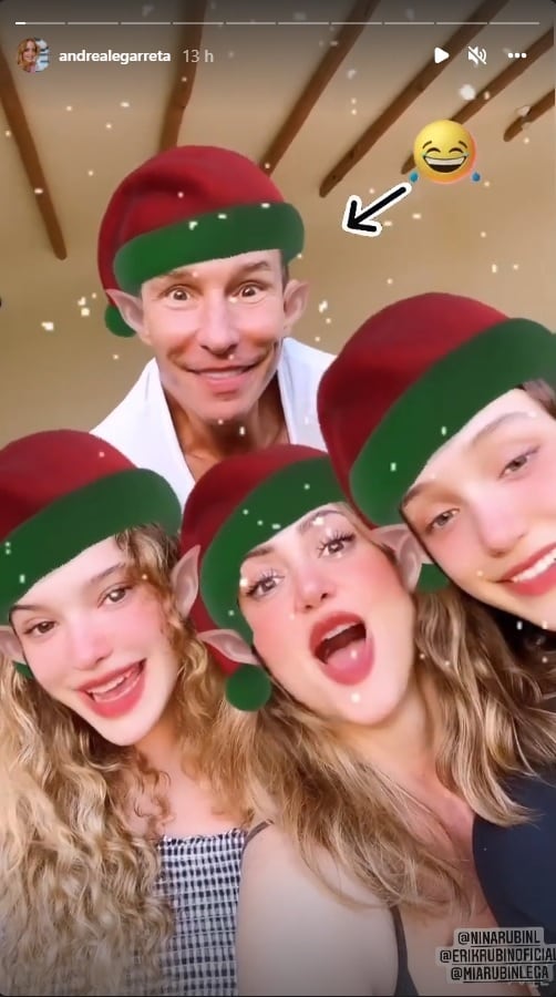 Andrea Legarreta y su familia como duendes
