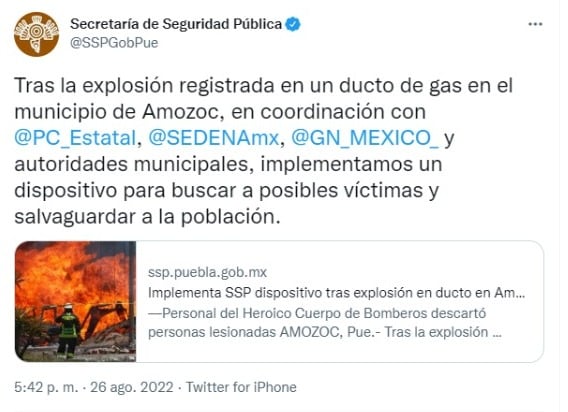 Explosión en Amozoc, Puebla