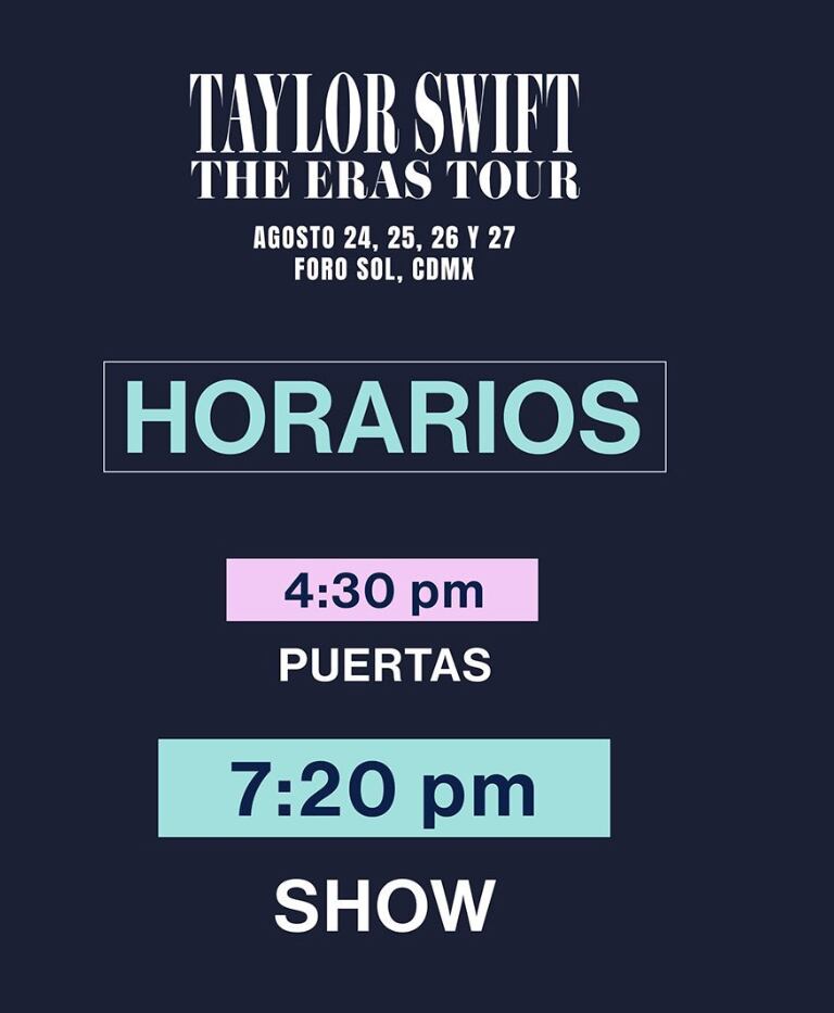 ¿A qué hora es el concierto de Taylor Swift en México?