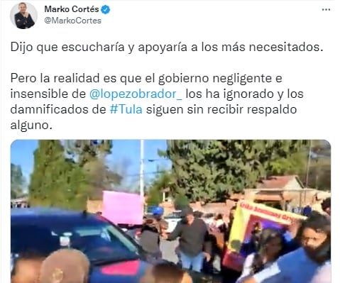 Tuit de Marko Cortés