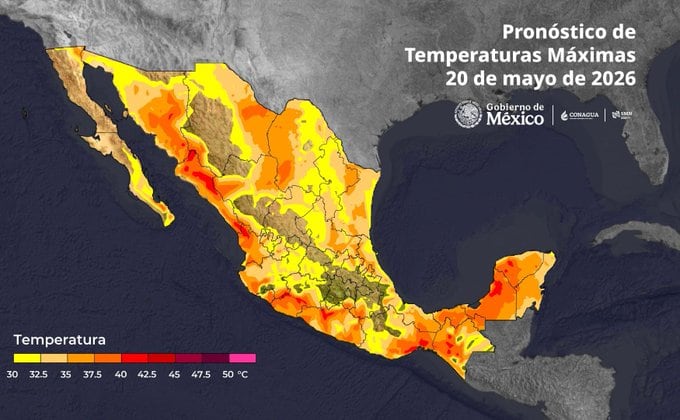 Conagua alerta por calor extremo en México; temperaturas alcanzarán hasta 45 °C