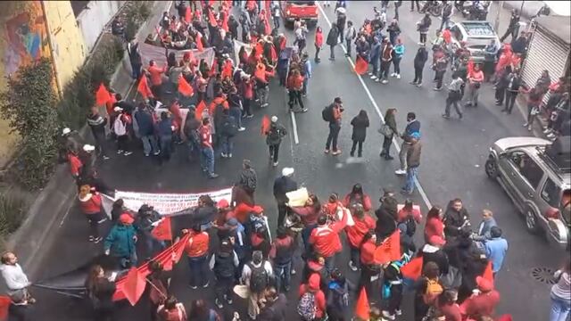 Bloqueo del Sindicato de Bachilleres en Calzada de Tlalpan