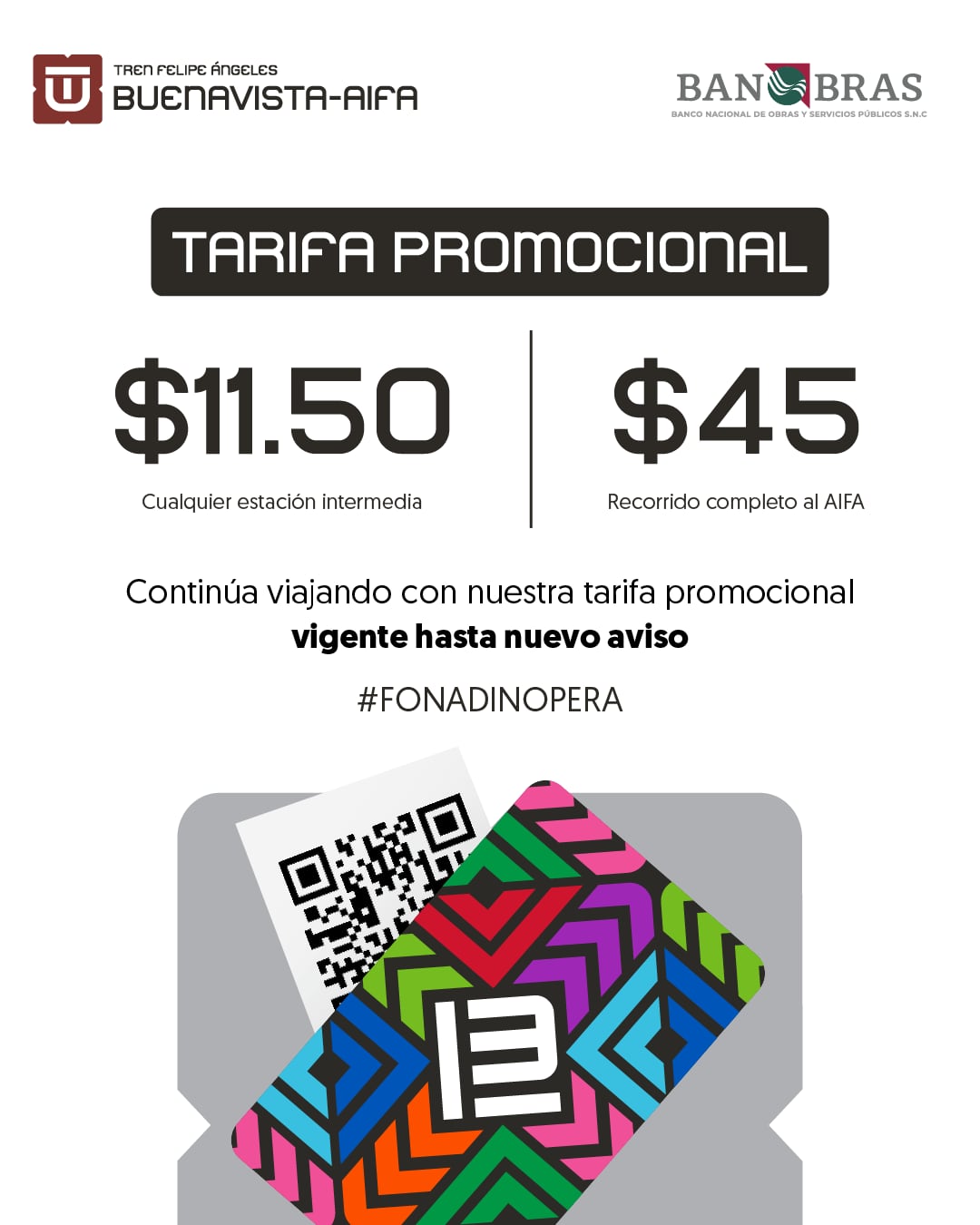 Extienden la tarifa promocional de Tren Felipe Ángeles Buenavista-AIFA por tiempo indefinido