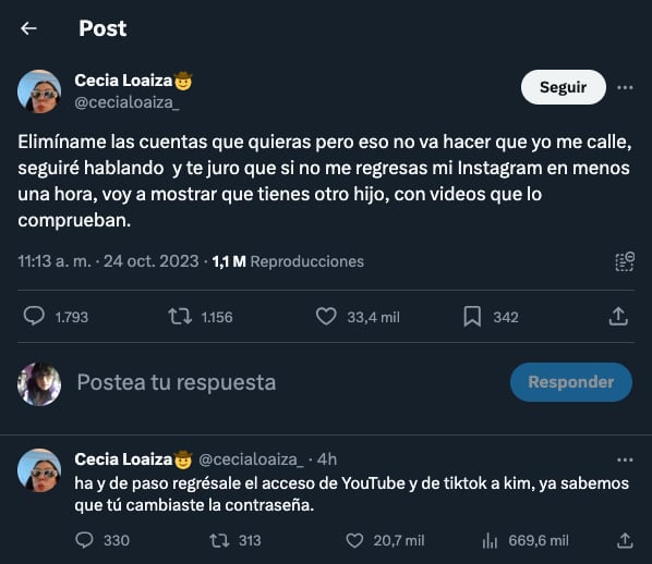 Prima de Kimberly Loaiza asegura que Juan de Dios Pantoja tiene un hijo no reconocido