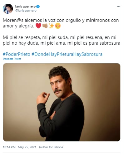 Post de Ianis Guerrero sobre Poder Prieto.