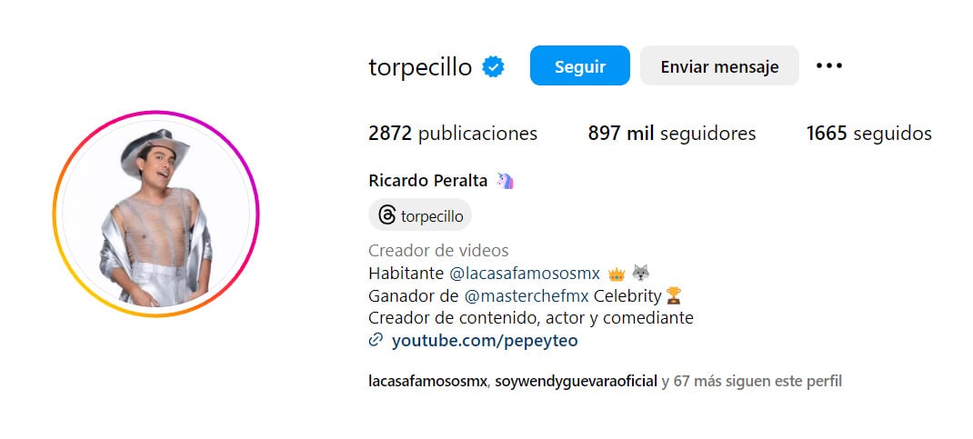 Ricardo Peralta en La Casa de los Famosos 2024