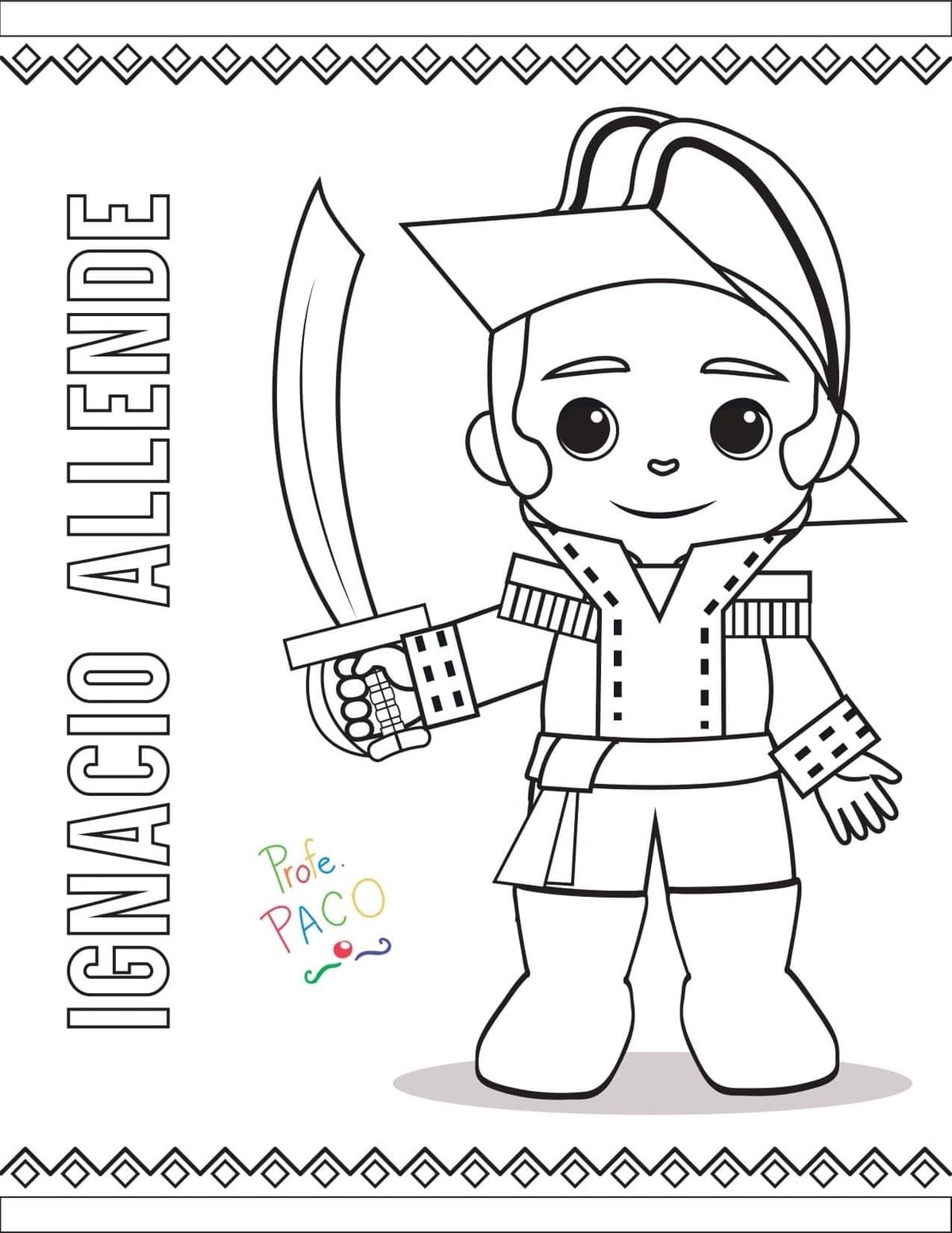 Dibujos para colorear de los héroes de la Independencia de México