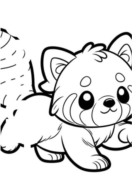 Dibujos de panda rojo para colorear