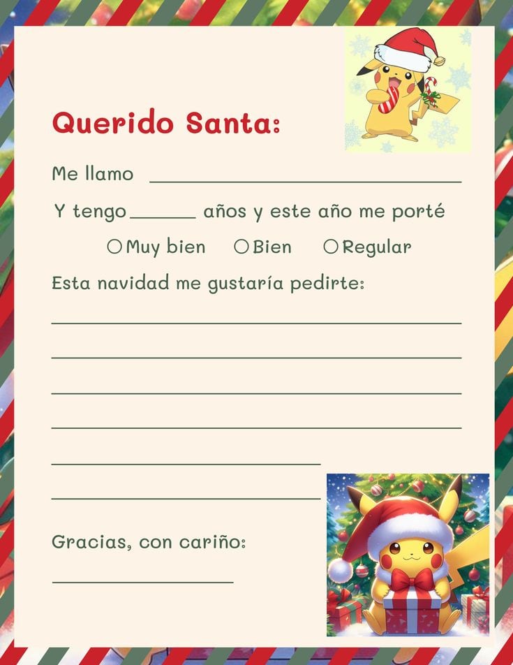 Carta para Santa Claus en Navidad
