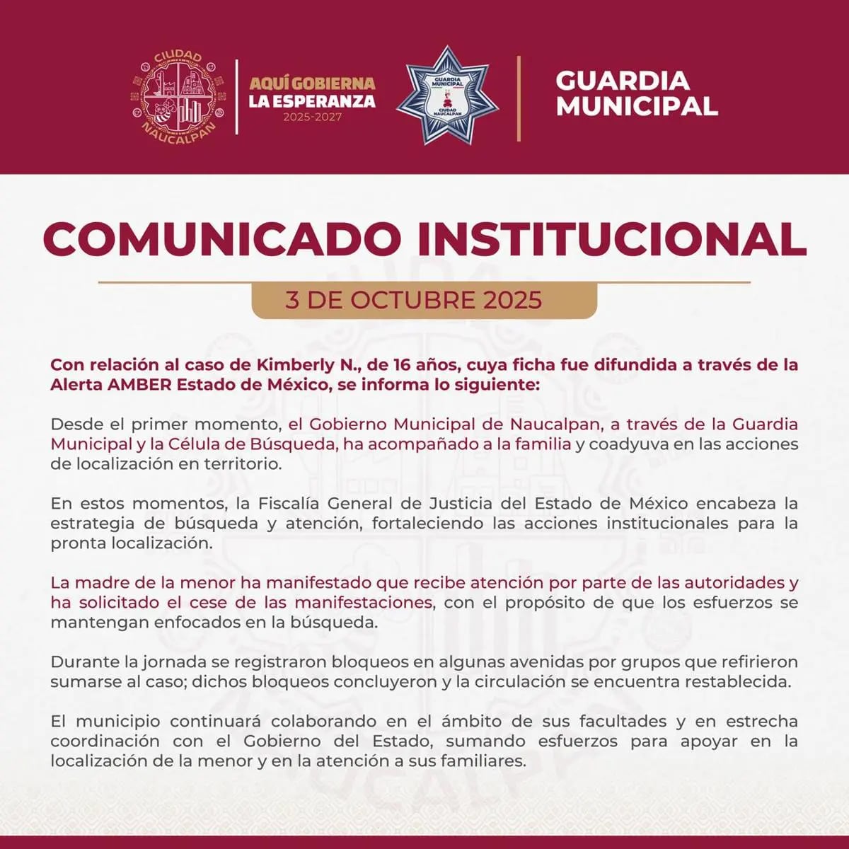 Kimberly Moya, estudiante desaparecida del CCH Naucalpan
