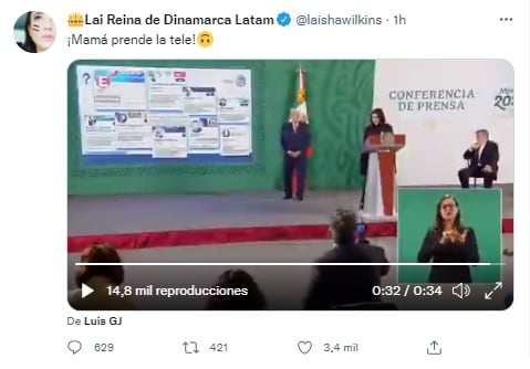 Laisha Wilkins celebra mención en la mañanera de AMLO