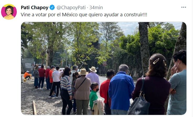 Pati Chapoy fila votación