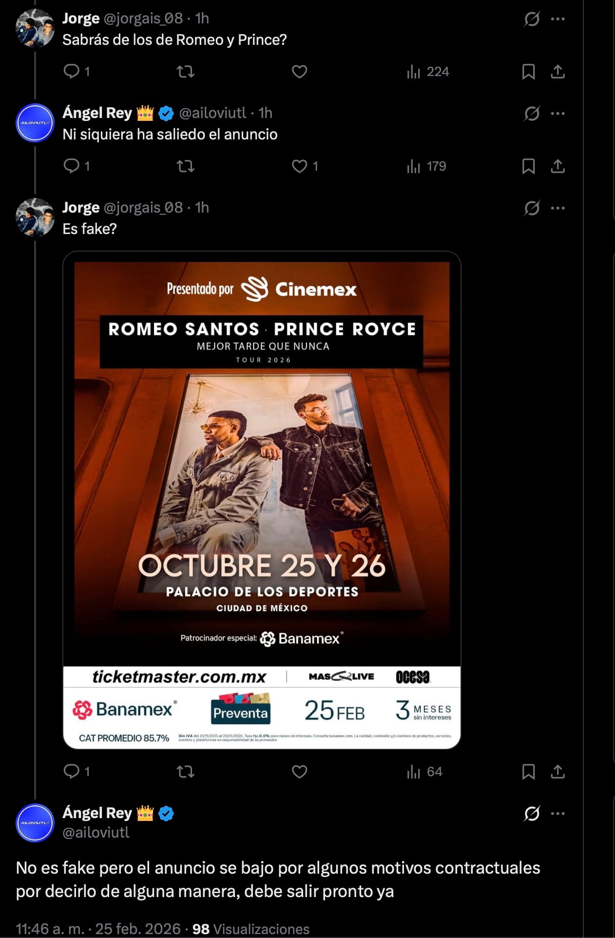 Qué pasó con la preventa de Romeo Santos y Prince Royce en México