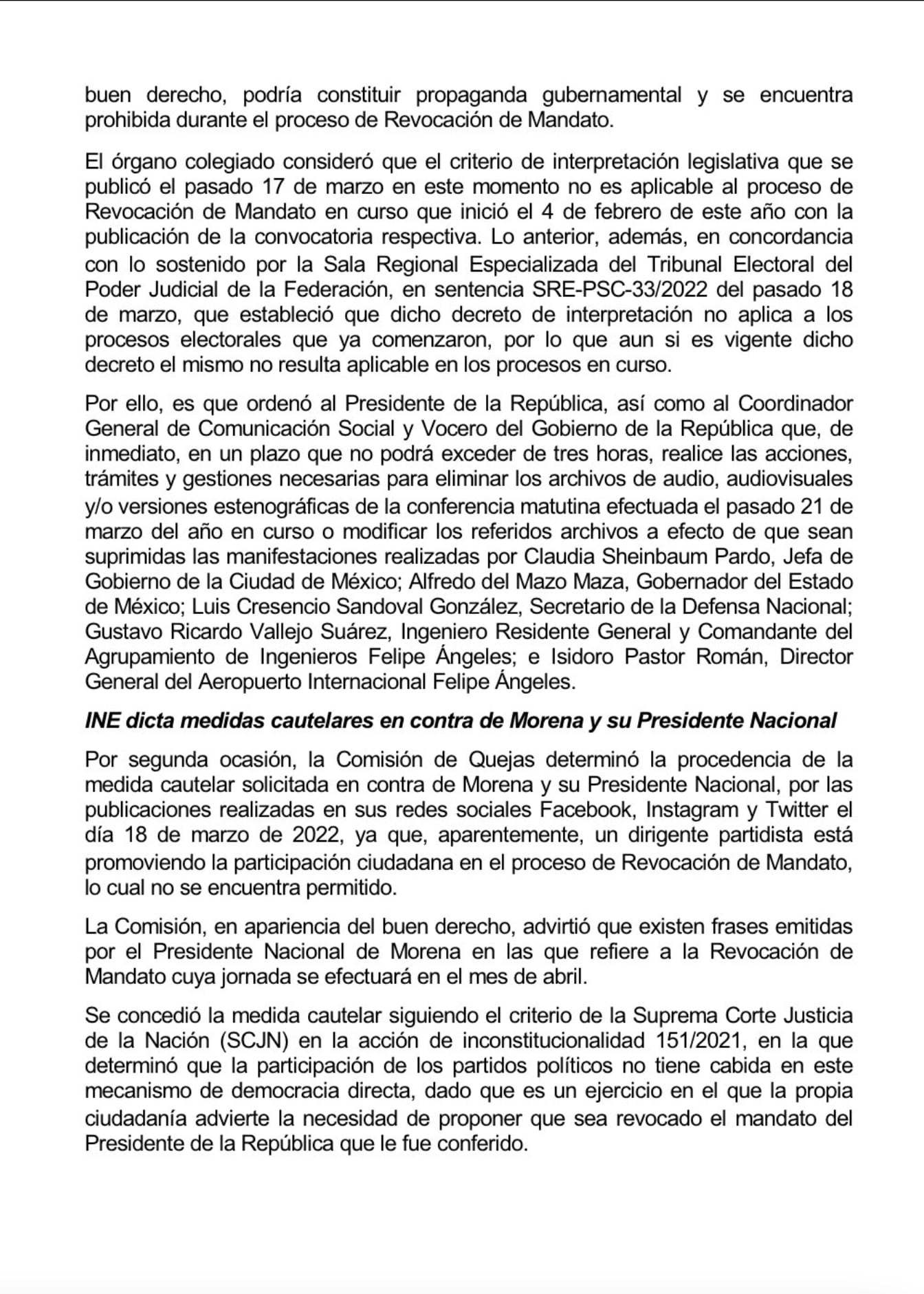INE emite medidas cautelares contra AMLO por propaganda gubernamental