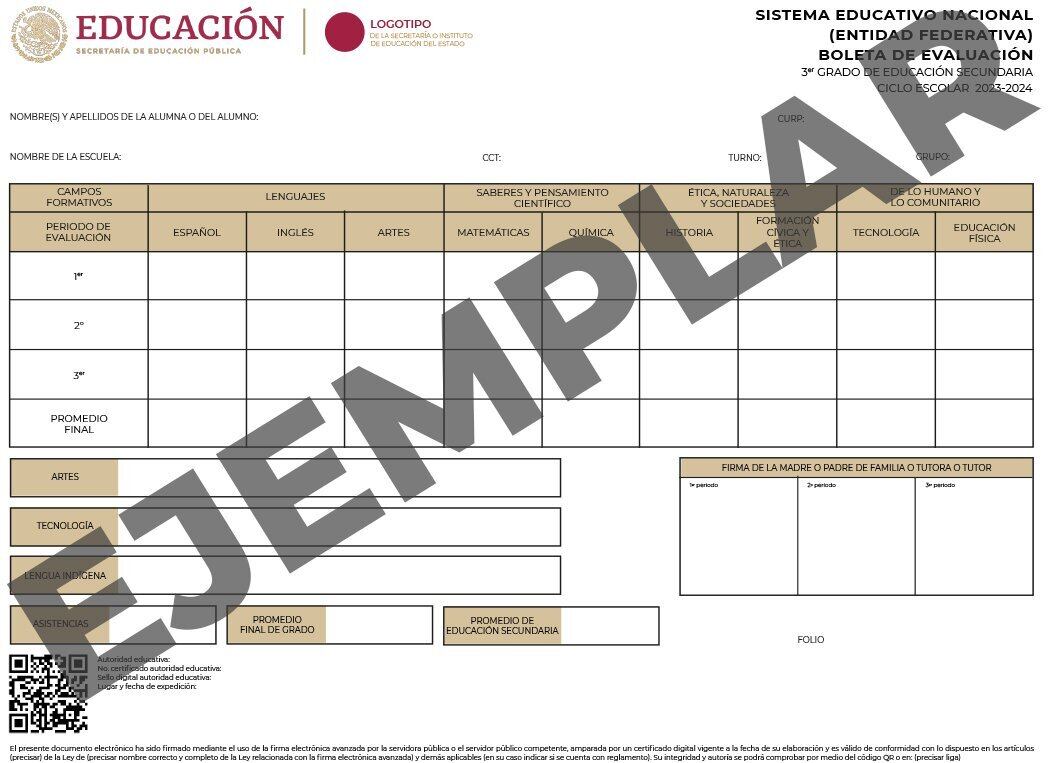 Cambios en la boleta de calificaciones 2024