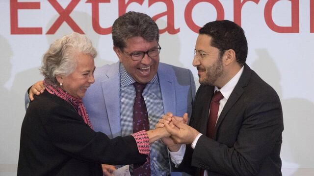 Sánchez Cordero en plenaria de senadores de Morena.