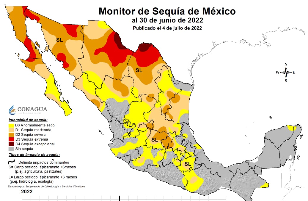 Monitor de sequía en México