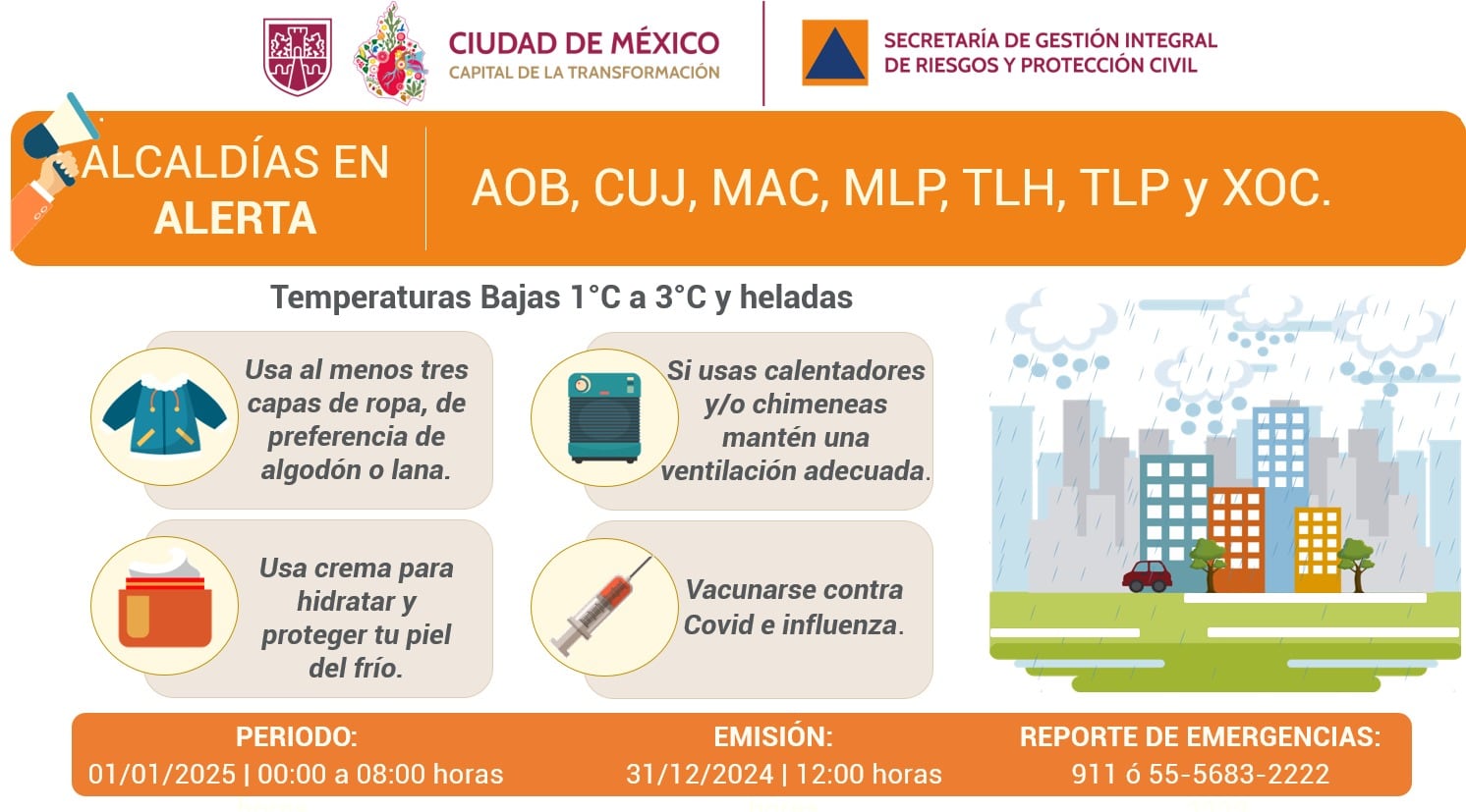 Clima CDMX 1 de enero 2025