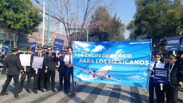 Protesta de ASPA que presiona a la SICT ante rechazo de contratación de pilotos extranjeros