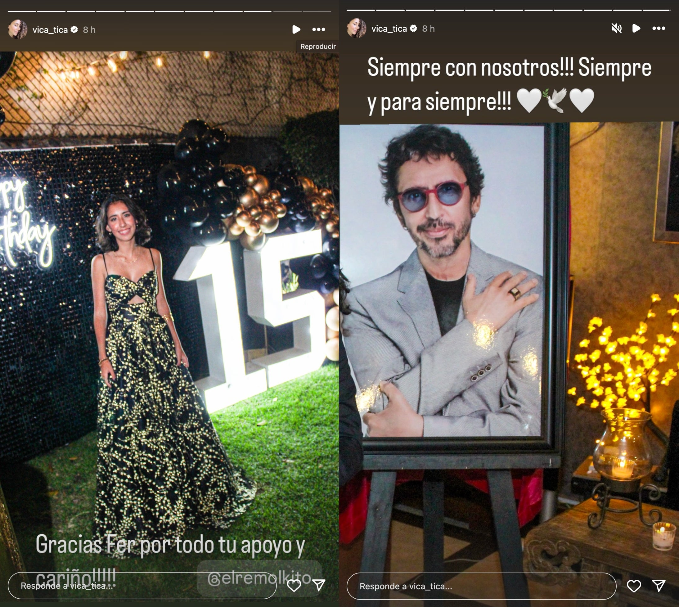 Memo del Bosque no faltó en los XV años de su hija y Vica Andrade le dedica unas palabras