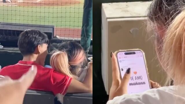 Cachan infidelidad en pleno partido de béisbol
