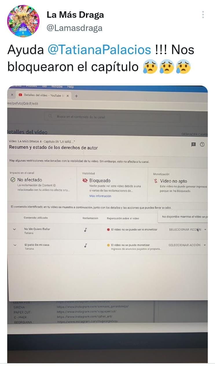 Publicación de Twitter