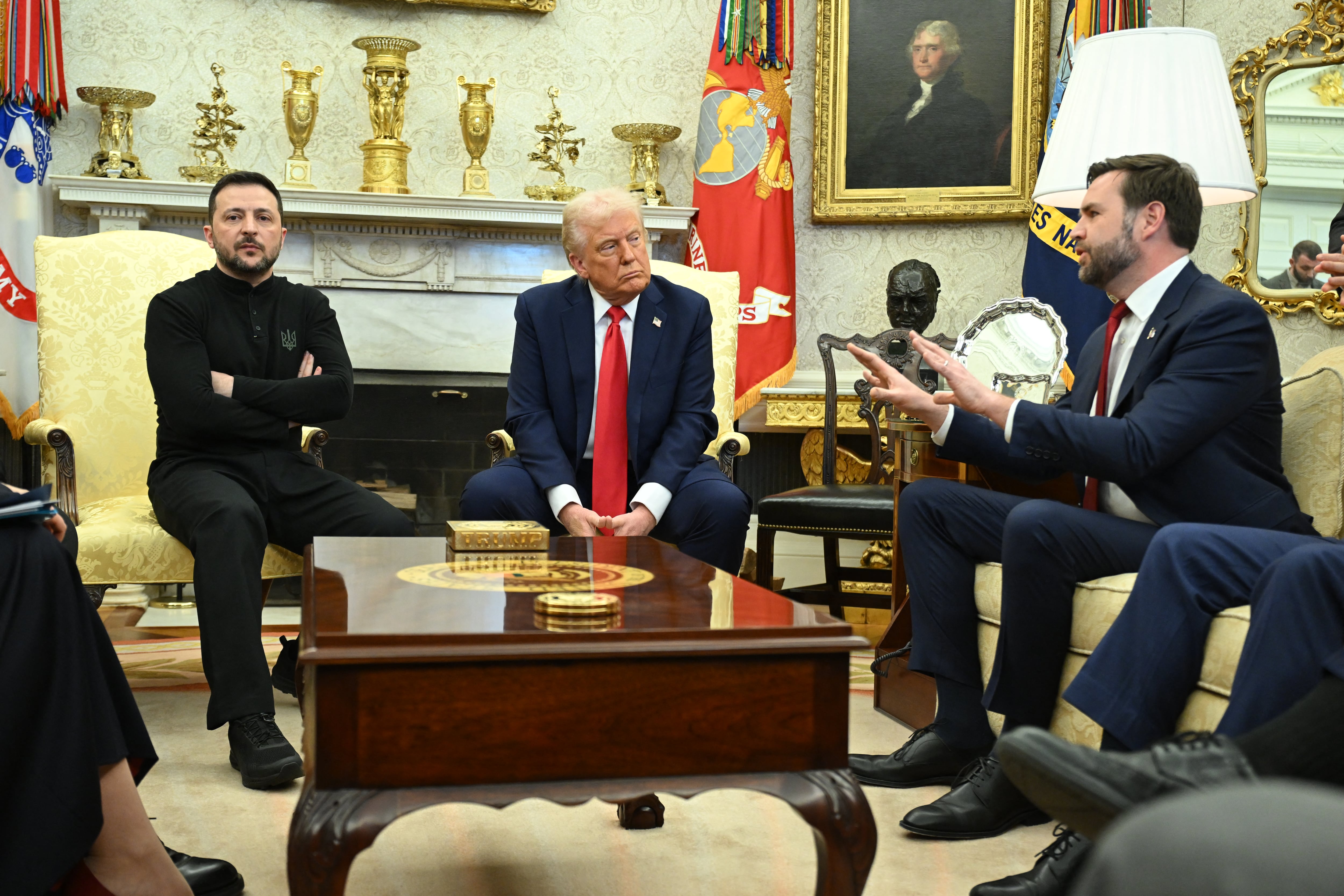 Donald Trump, presidente de Estados Unidos, y Volodymyr Zelensky, presidente de Ucrania, en febrero 2025