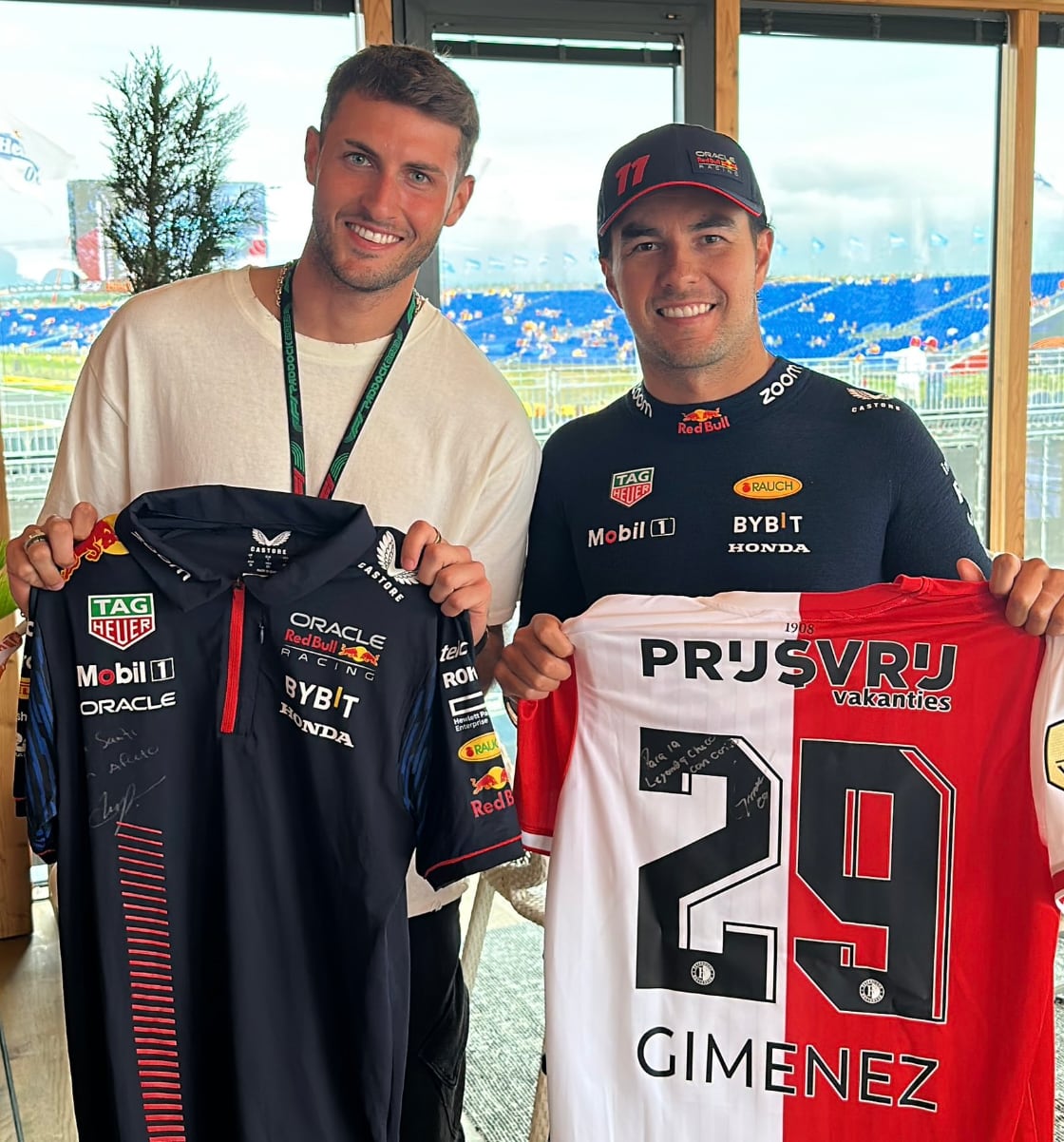 Santiago Giménez y Checo Pérez