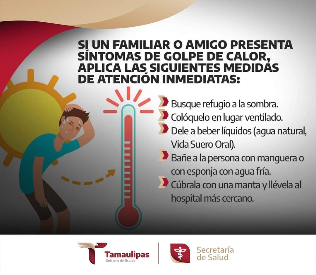 Recomendaciones por golpe de calor, Tamaulipas