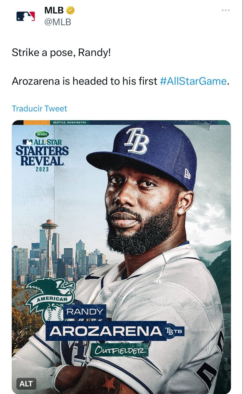 Randy Arozarena estará en su primer Juego de Estrellas de las Grandes Ligas.