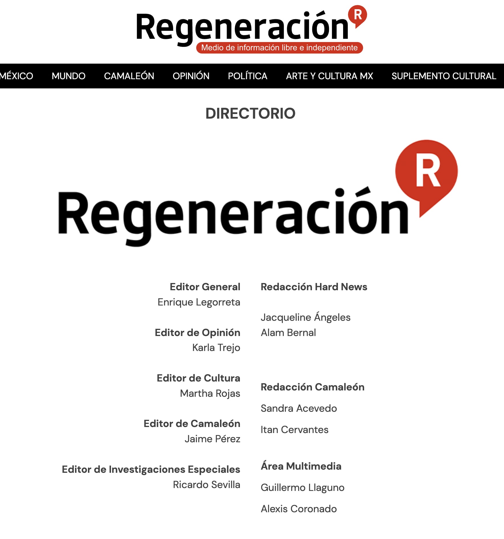 Directorio de RegeneracionMx