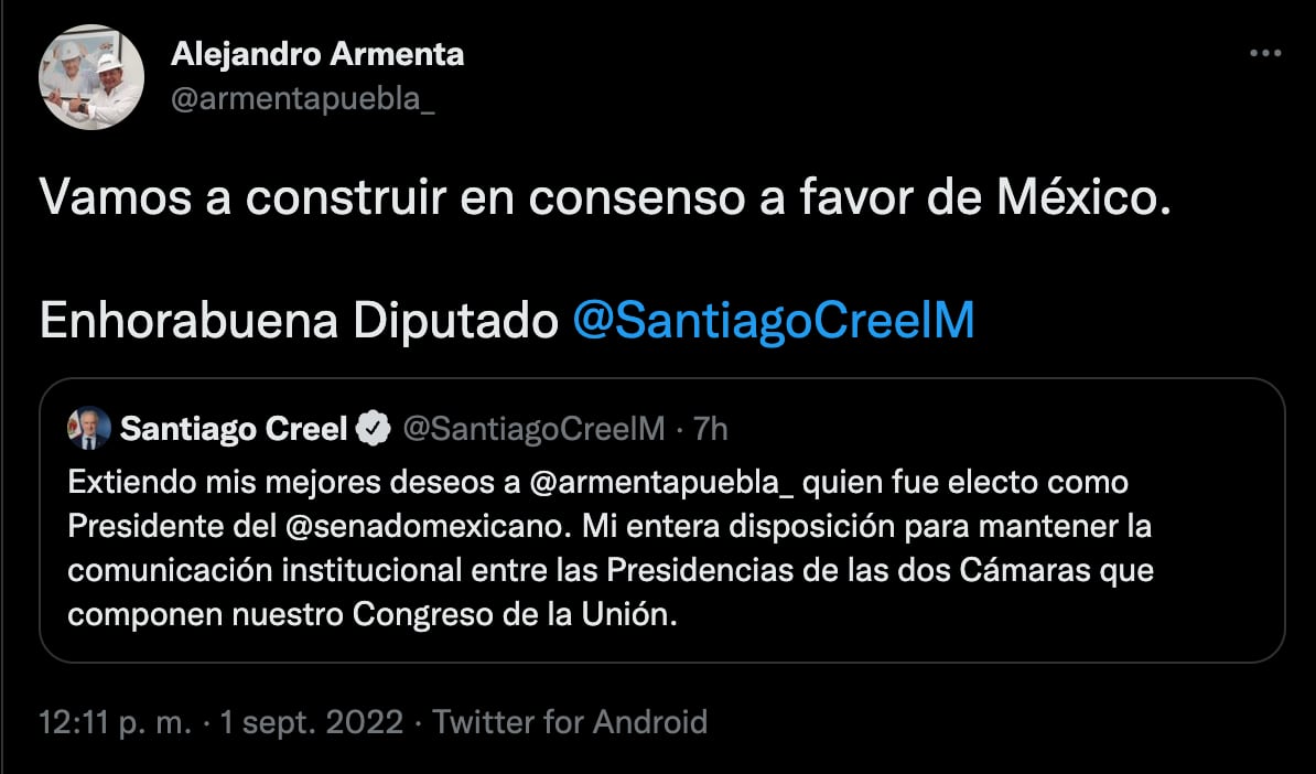 Alejandro Armenta garantiza unidad con AMLO, Mario Delgado y hasta Santiago Creel