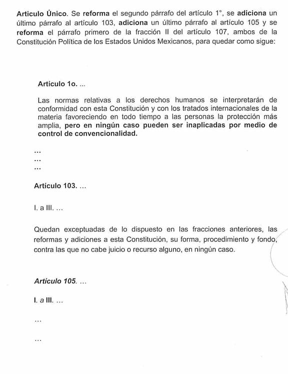 Reformas Supremacía Constitucional