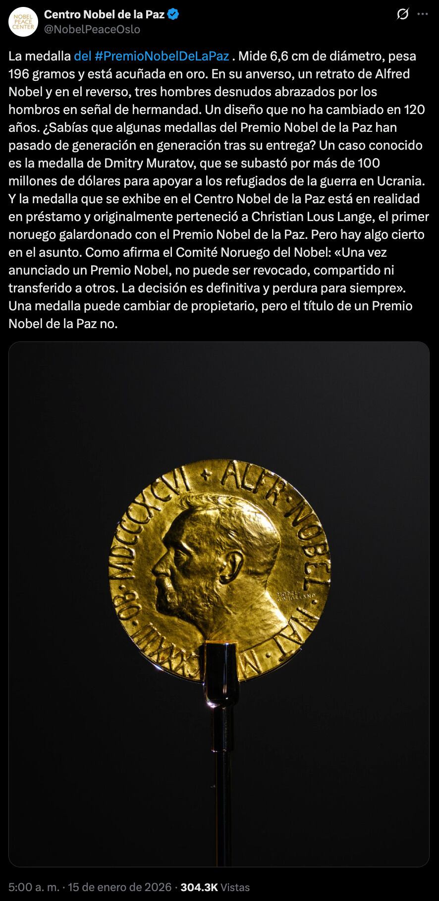 María Corina Machado reta al Nobel de la Paz por Trump