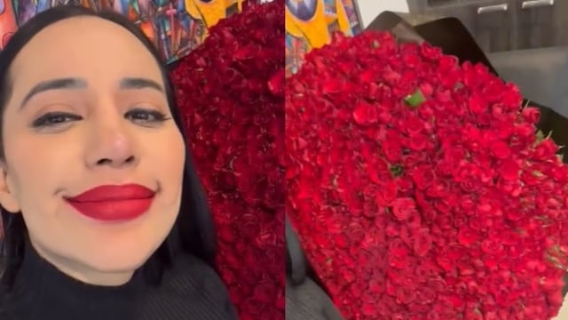 Sandra Cuevas presume arreglo de rosas que le envió su admirador secreto