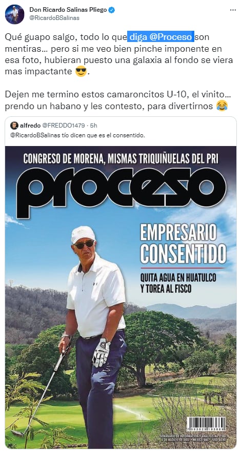 Ricardo Salinas Pliego responde a revista Proceso