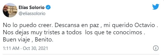 Elías Solorio confirmó la muerte de Octavio Ocaña
