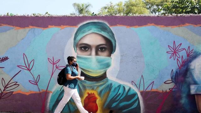 Mural en honor a médicos