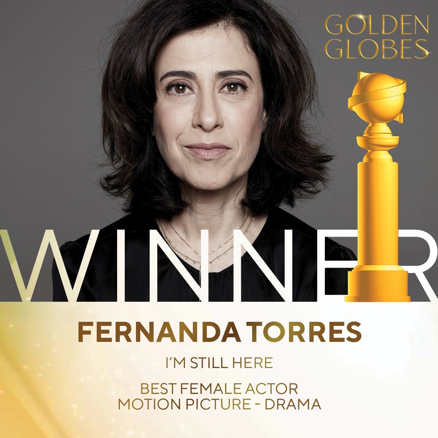 Fernanda Torres, ganadora Globos de Oro 2025