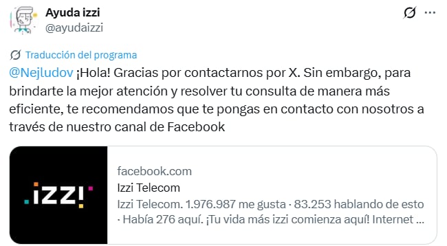 Ayuda Izzi
