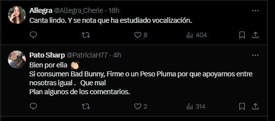 Comentarios apoyan a Marcela Mistral