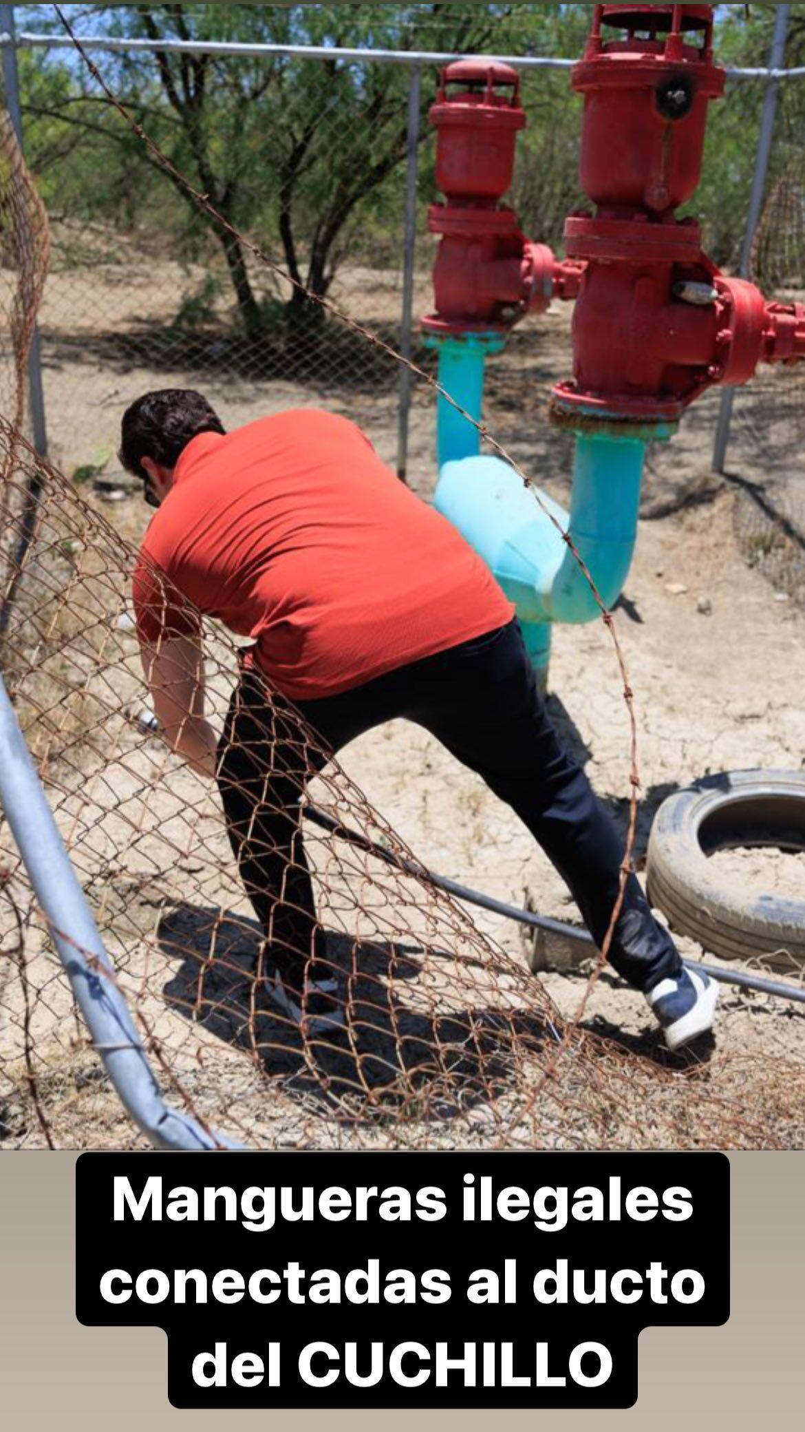 Samuel García en ducto El Cuchillo, nuevo León