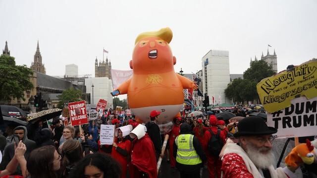 El famoso inflable ya ha aparecido en otras protestas contra el republicano.