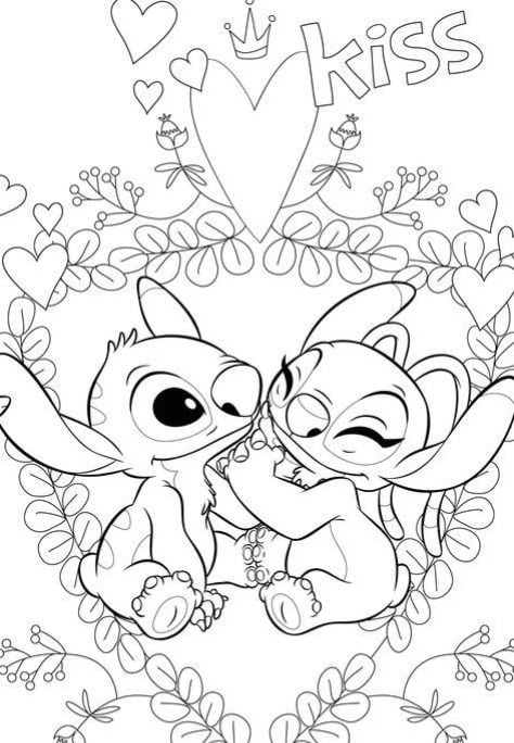Dibujos de Stitch del Día de las Madres para colorear y regalar