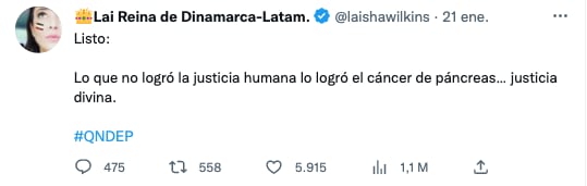 Tuit de Laisha Wilkins contra Alejandro Gertz Manero