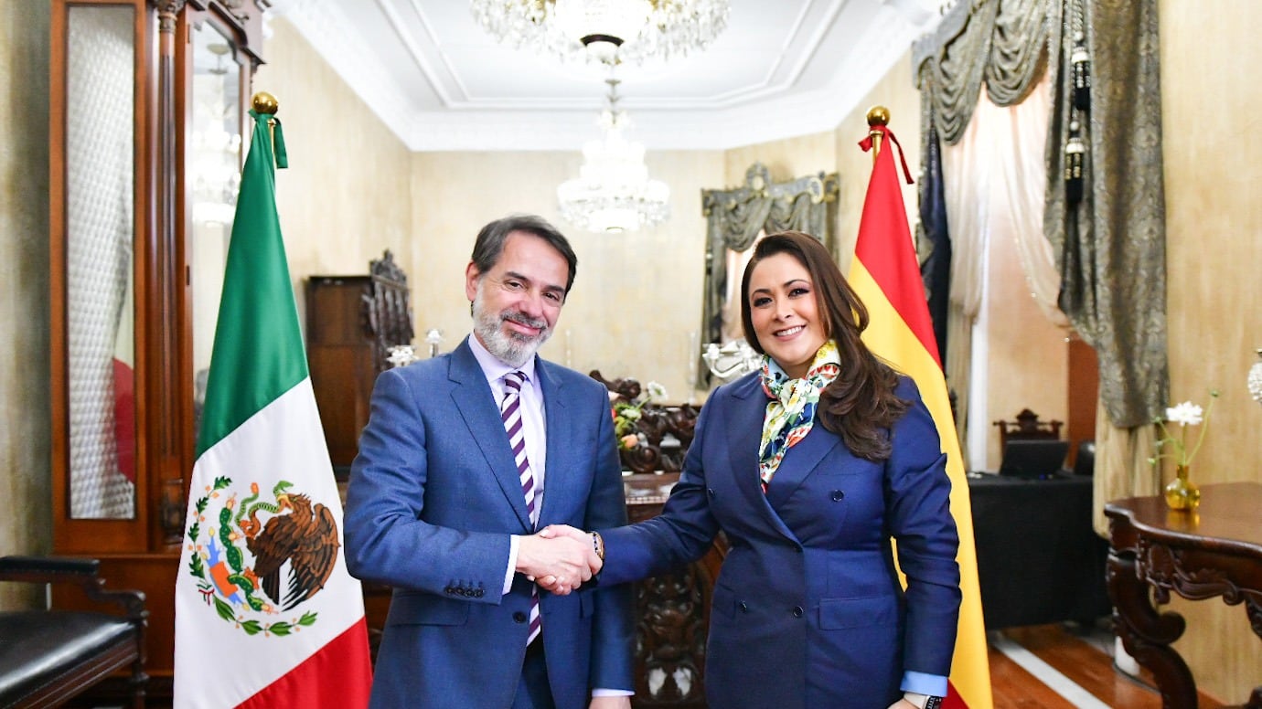 Tere Jiménez fortalece relación con España tras reunión con el embajador Juan Duarte Cuadrado