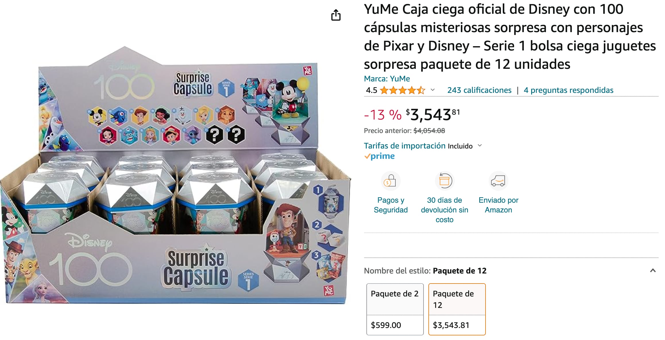 Cápsulas sorpresa de Disney 100 años de Cinemex