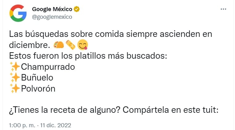 Tuit de Google México